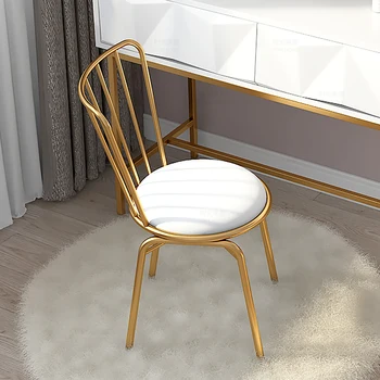 

Modern Minimalist Dressing Stool Golden Bedroom Makeup Chair Nordic Ins Back Creative Net Red Beauty Dressing Table And Chair