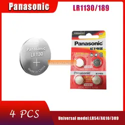 4 шт. 100% натуральная оптовая продажа PANASONIC LR54 189 AG10 L1131 SR1130 G10 V10GA 389 Щелочная кнопки сотового монет Батарея