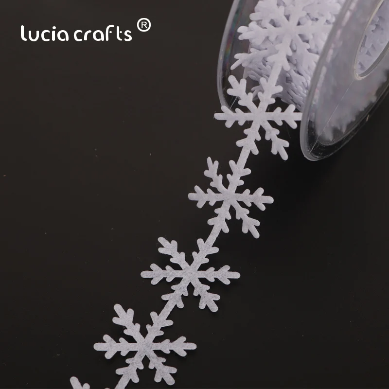 1 рулон/лот(5 метров/рулон) 1 ''25 мм ширина Рождественская Снежинка отделка ленты дерево украшения Q0602 - Цвет: White