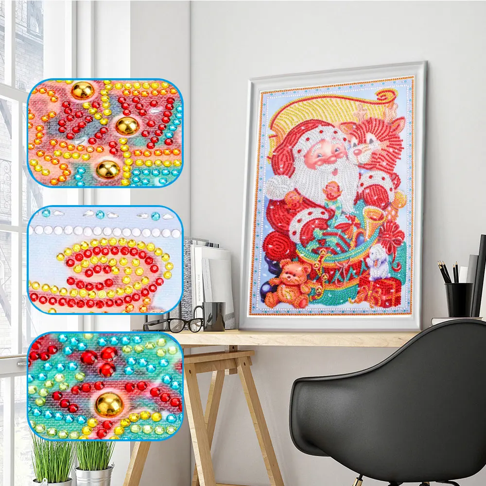 

Diamond Embroidery Square/Round Rhinestones Christmas Diamond Mosaic Full Layout Santa Claus Home Decoration Diamond Art