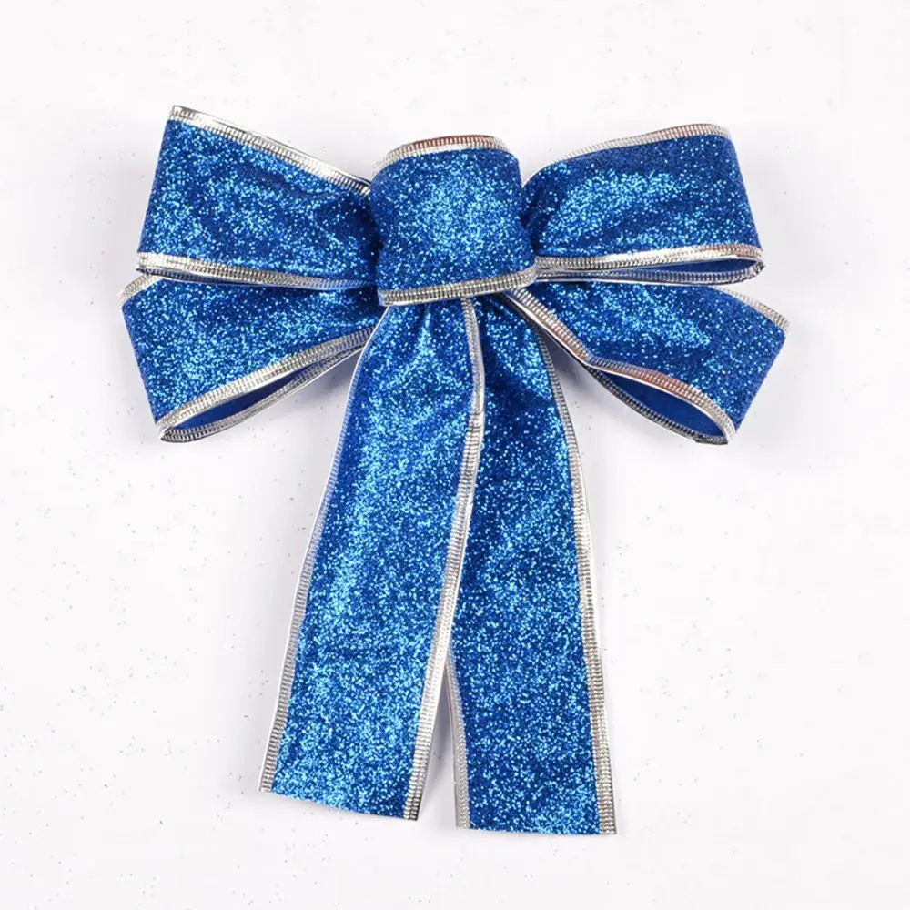 25cm Christmas Bowknot Glitter Large Bows Xmas Tree Decor New Year Supplies Wedding Ribbon Flower Party Decoration Ornaments - Цвет: blue