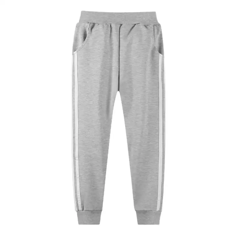 Модные детские штаны осенние штаны в полоску с карманами для малышей Детские спортивные брюки для мальчиков хлопковая одежда для детей - Цвет: Grey