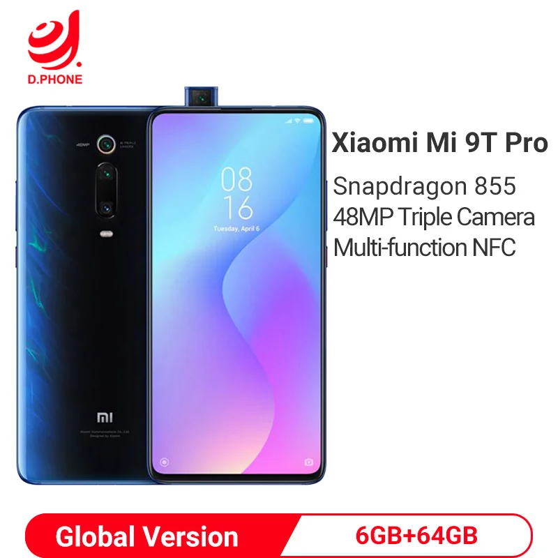 Глобальная версия Xiaomi Mi 9T Pro 6 Гб 64 Смартфон Snapdragon 855 Восьмиядерный экран 39 дюйма