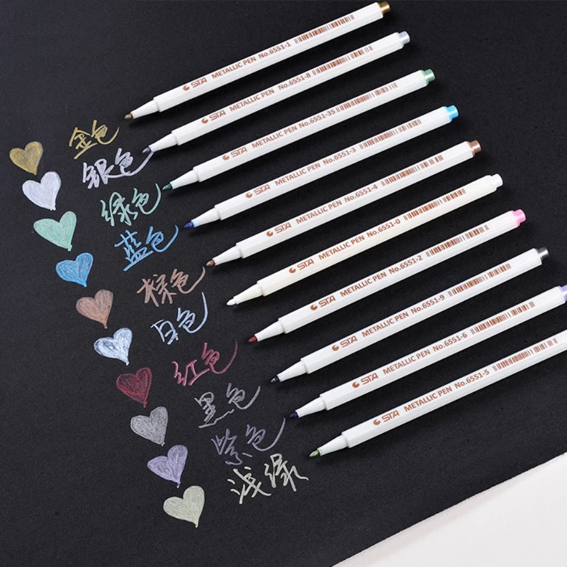 

10 Colors Epoxy Resin Highlights Metallic Permanent Marker Craft Outline Pearlescent Drawing Pen Resin Coaster Paint Pen