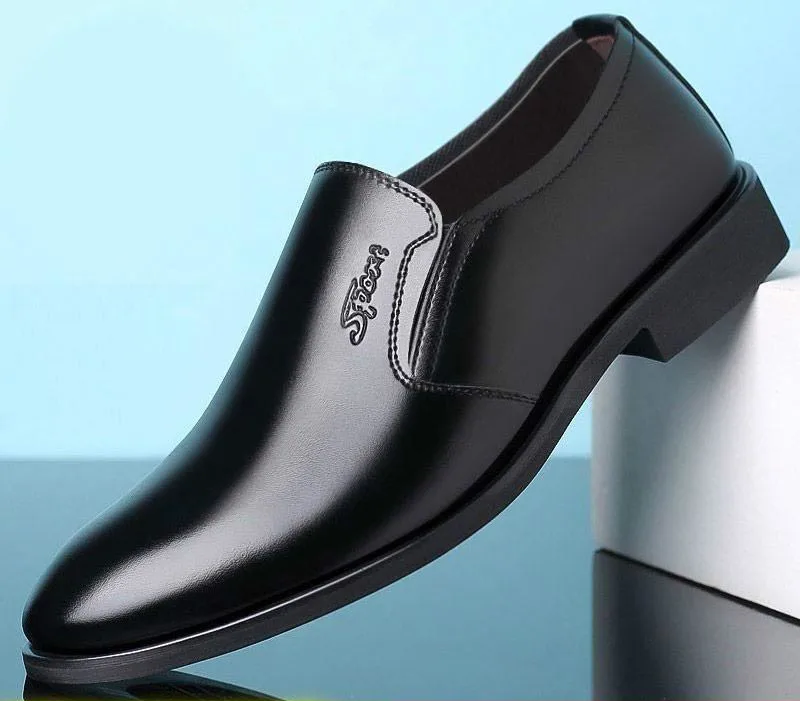 

Men's Business Leather Shoes Summer Breathable Slip on Men's Formal Shoes Work Driving Mens Loafers