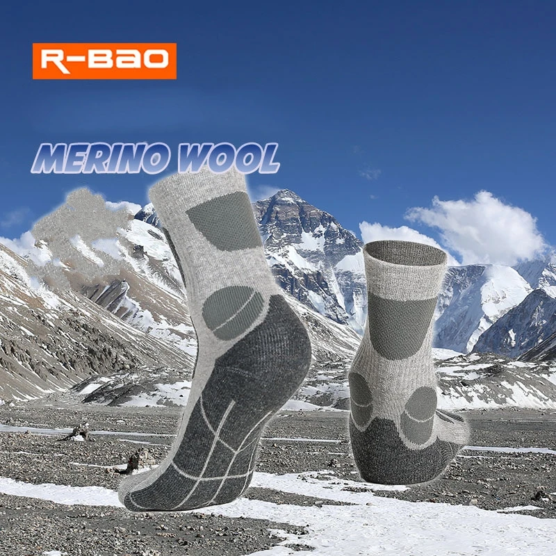 3 Pairs/lot Winter Thicken Merino Wool Socks mens Ski Hiking Thermal Socks Outdoor Warm Sports Men Thermosocks