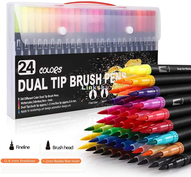 Markers Tip Brush Fineliner 0.4mm  Markers Tip Brush Dual Brush - Dual Tip  Brush Art - Aliexpress