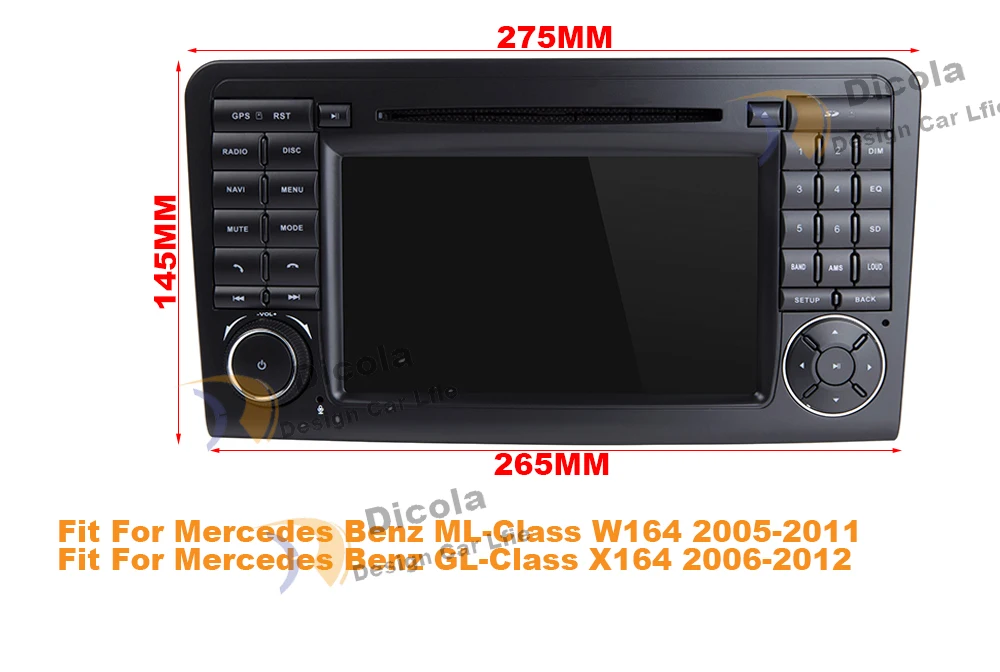 Excellent Android 9.0 Car DVD Player for Mercedes Benz ML CLASS W164 ML300 ML350 ML450 ML500 Autoradio Stereo GPS navigation Wifi 4G 0