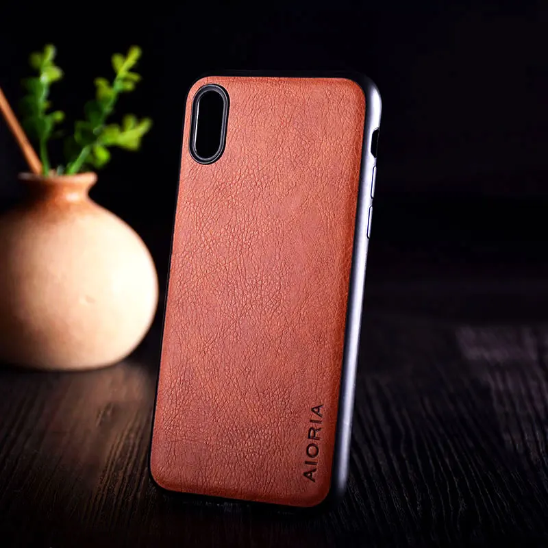 Чехол для iphone xr x xs max роскошный винтажный кожаный чехол с силиконовой крышкой