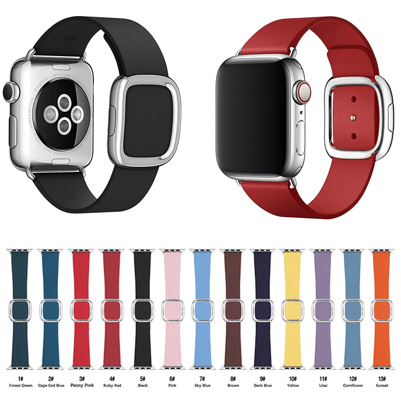 Band For Apple Watch Band 42mm 38mm Leather Loop Strap Modern Style Bracelet Accessories For iWatch Series 4 3 2 1 40/44mm