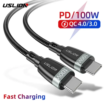 

USLION PD 100W Fast Charging USB C Cable 2m Type C Cable for Xiaomi Samsung S9 Quick Charge 4.0 for MacBook Pro Charge Cable