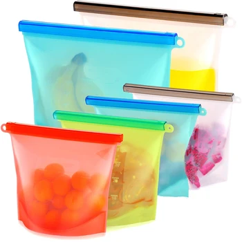 

1500ml silicone food bag reusable food Fresh-keeping bag Leakproof Ziplock Bag For Fruit Lunch Snack Freezer Food Storage Bags