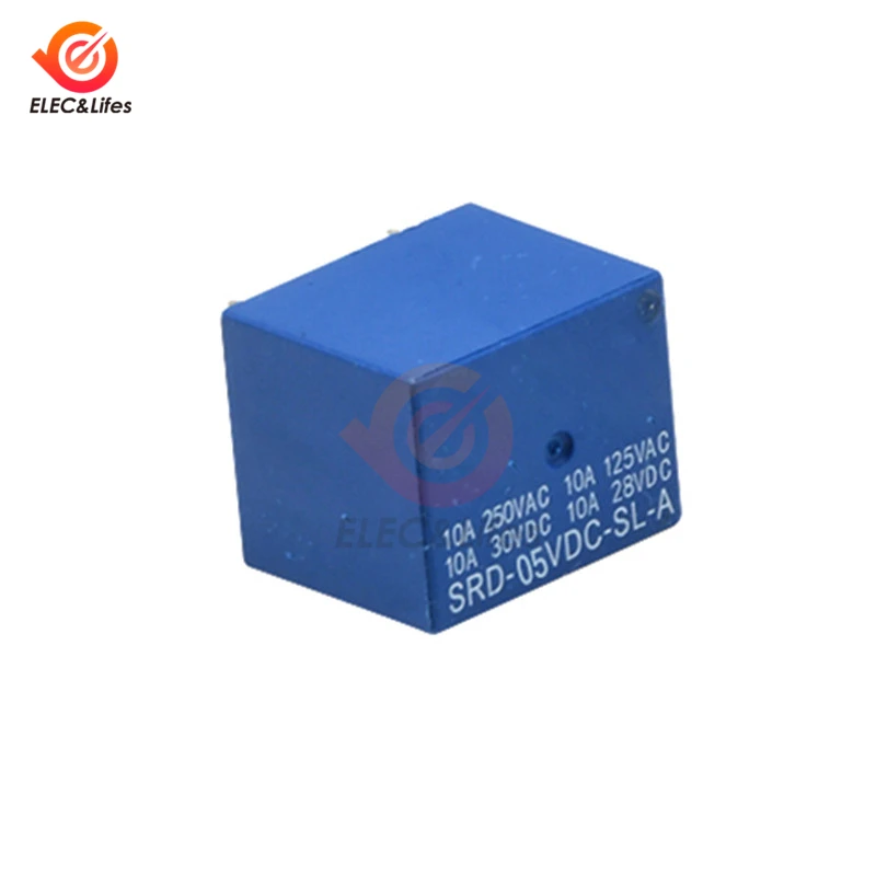 5 шт 5В реле постоянного тока SRD 05VDC SL A 12VDC 24VDC 48VDC 5V 12V 24V 48V 10A 250VAC PCB 4PIN T73|Реле| |