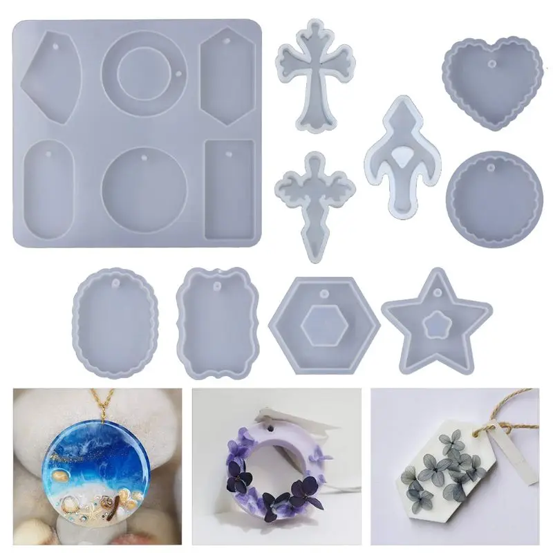 

10 Pieces Pendulum Silicone Casting Molds, Cone Epoxy Resin Molds, Resin Stone Pendulum Crystal Column Pendant Silicone Tools