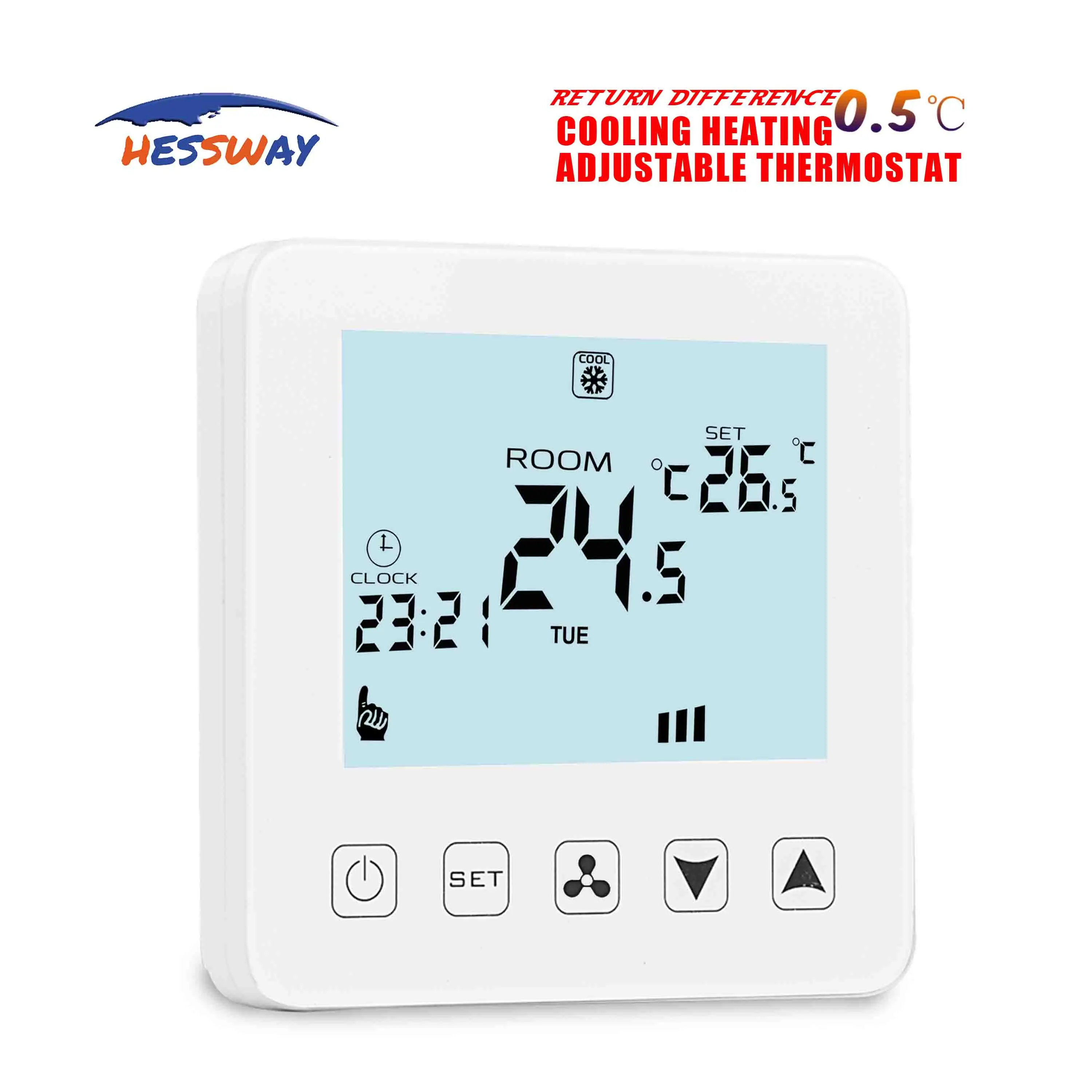 Hessway Eu 4p/2p Fan Speed Thermostat For Room Temperature Adjustment