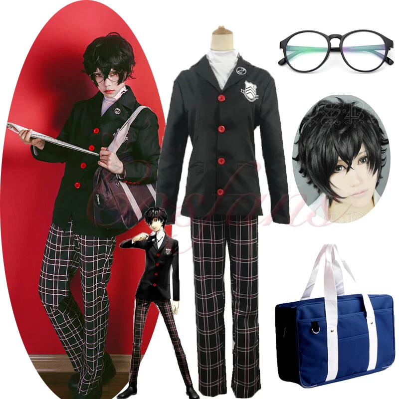 Persona 5 P5 Joker Akira Kurusu Cosplay Costume Daily School Uniform Outfit Suit 