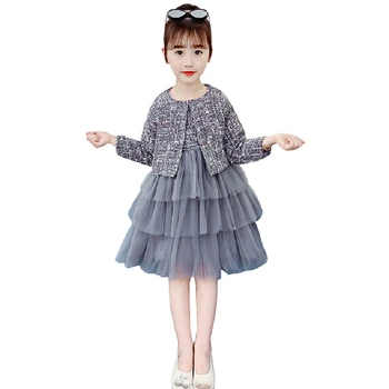 

Kids Clothes Girls Plaid Pattern Girls Clothing Outerwear +Tiered Skirt Girl Outfit Patchwork Children's Tracksuits