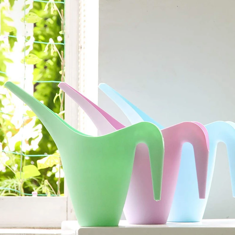 Set of 7 Plastic Watering Can- 1.8 L Easy Pour Watering Pot with Long Spout for Bonsai Indoors and Outdoors