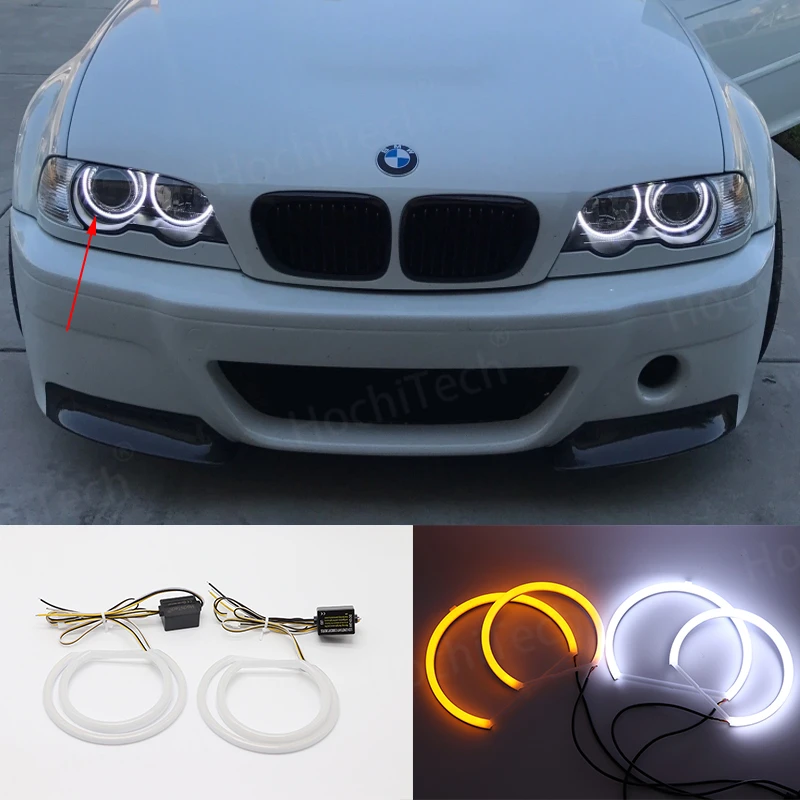 Белый светодиодный налобный фонарь Halo Angel Demon Eyes для BMW 3 серии E46 седан универсал