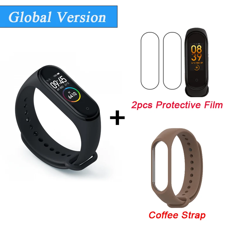 CE Add Film CoffeStr Xiaomi mi Band 4 Smart mi band 4 сердечного ритма фитнес-трекер 135 мАч Bluetooth 5,0 50 м водонепроницаемый AI смарт-браслет - Цвет: CE Add Film CoffeStr
