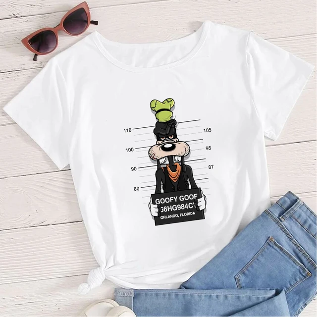 Women's Clothing Summer 2022 Mickey Minnie Mouse Disney Short Sleeve T-shirts for Girls Funny Fashion Streetwear Woman Shirt 12-20AC3004-T-White