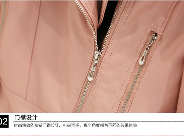 Quality Spring Autumn Faux Leather Jacket Women New Female Motorcycle Leather Jacket Ladies Turn Down Collar Biker Pu Coats
