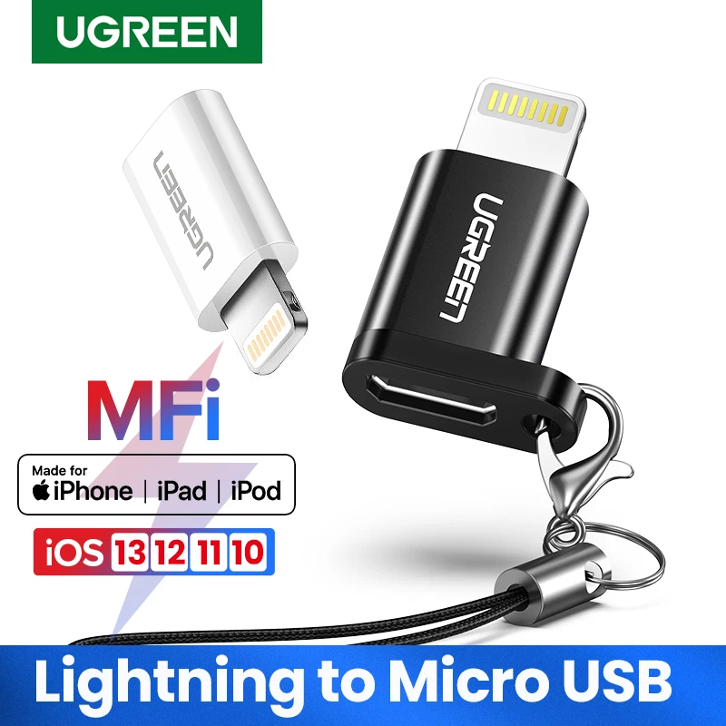 Ugreen USB адаптер для iPhone 8 Lightning Micro 11 Pro XS 7 быстрой зарядки синхронизации данных iPad