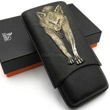 Чехол для сигар из LUBINSKI кожи, чехол для путешествий, мини-держатель для хьюмидора, 2/3 туба в необычной подарочной коробке, креативный чехол COHIBA