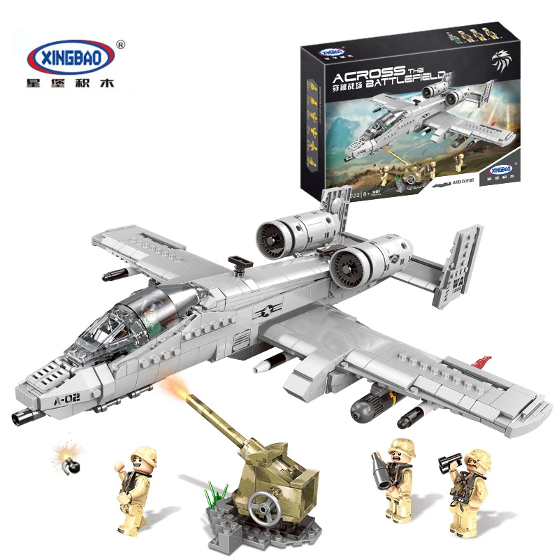 

Xingbao 06022 961PCS Military Assault Plane Building Block compatible Army Soldier Weapon Brick Educational Toy for Children