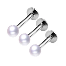 Новинка 1 шт. женские украшения для пирсинга тела Искусственный жемчуг для носа, губ, ушей для ногтей нострилы для пирсинга MV66