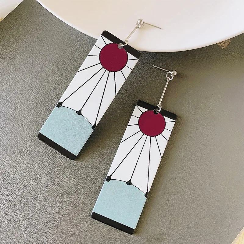 Slayer Earrings Tanjiro Earrings Magnetic Anime Acrylic Tanjiro - Main Image