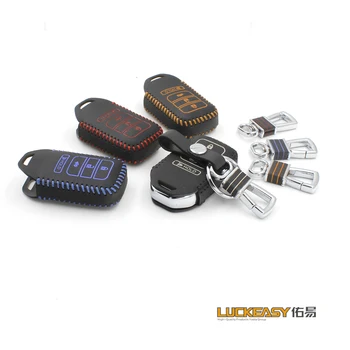

luckeasy cover for 2016 honda accord 2013 crv 2015 Genuine Leather Car Key Cover wallet holder 2013 remote car key case key2a