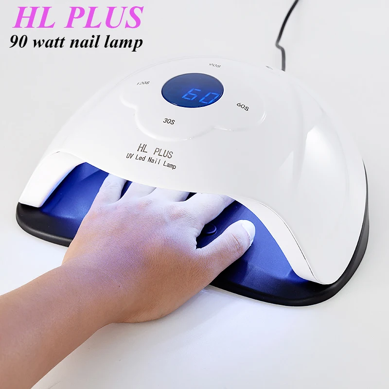 

2019 New UV Lamp LED Nail Lamp 90W Nail Dryer 45 leds Sun Light For Manicure Gel Nails Lamp Drying For Gel Varnish HL Plus