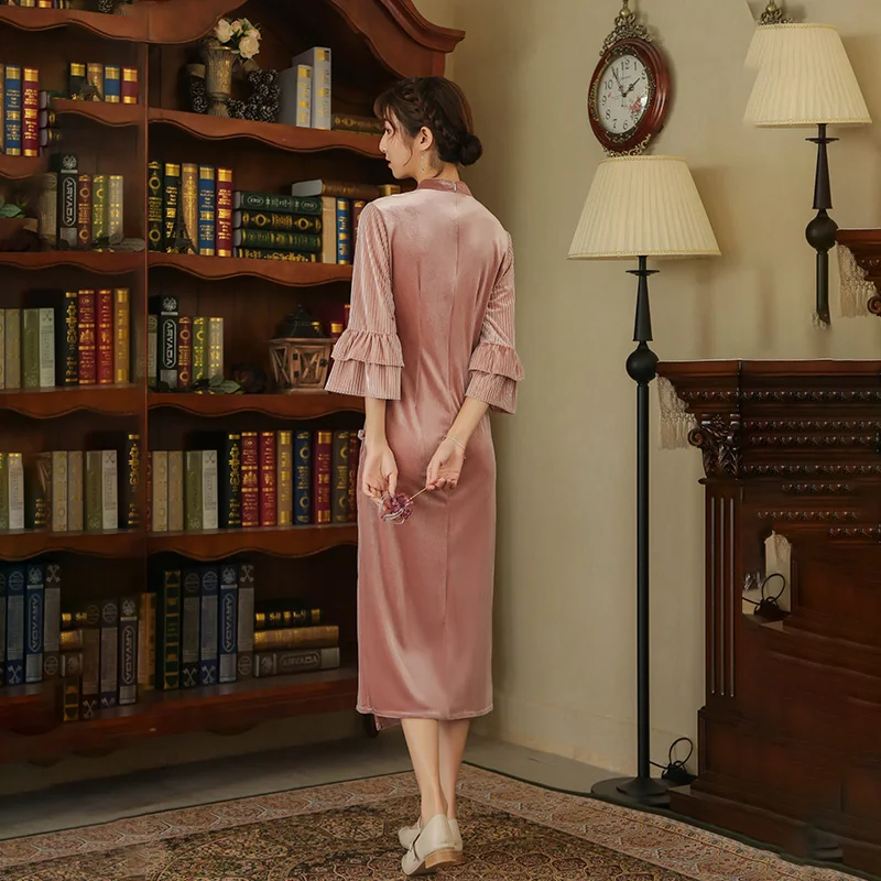Сделать семь новых женской одежды воротник пластины пряжки рога рукав cheongsam