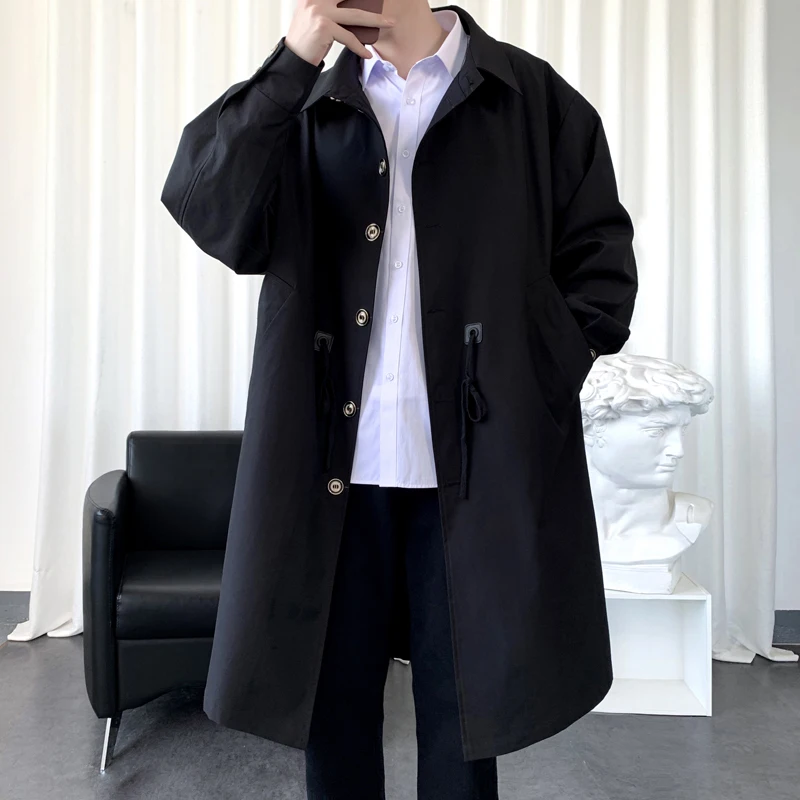 

Long Jacket Men Fashion 2023 Spring Autumn Harajuku Windbreaker Overcoat Male Casual Outwear Hip Hop Streetwear Coats Women