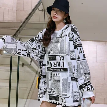 

Autumn Sweatshirt Women Pullover Sweatshirt Tops Loose Long Sleeve Harajuku Wind Print Sweatshirt