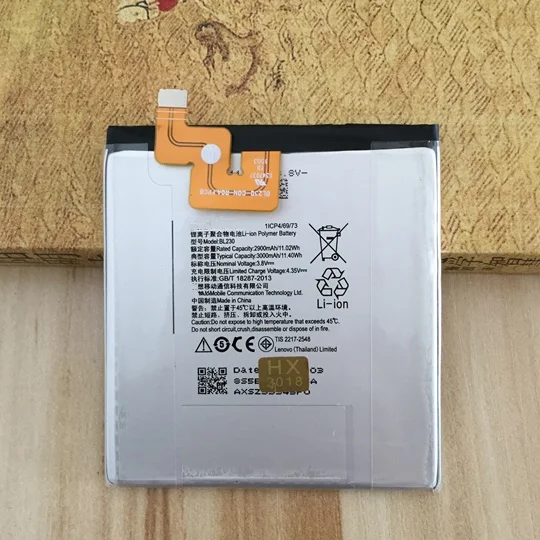 

100% New Tested High quality 3000mAh BL230 battery Batterie for Lenovo Vibe Z2 k920 mini