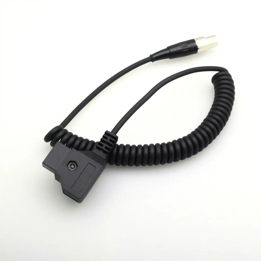 2 шт D-Tap Male to 4 Pin Mini XLR Женский адаптер питания спиральный кабель для камеры TVlogic Monitor