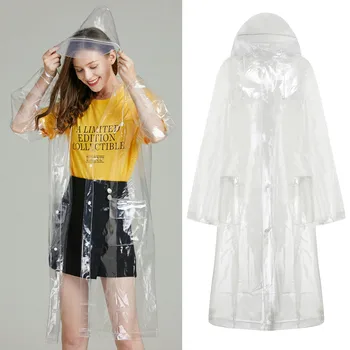 

Fashion Women Man Raincoat Hooded Eva Non-disposable Transparent Protective Anti-dust Raincoat Windproof Sustproof Dropshipping