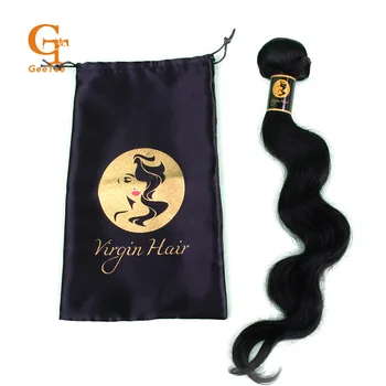 

100% Virgin Hair extensions Packaging bags Hair bundle wrapping stickers,Black background gold and red printing hair packing bag