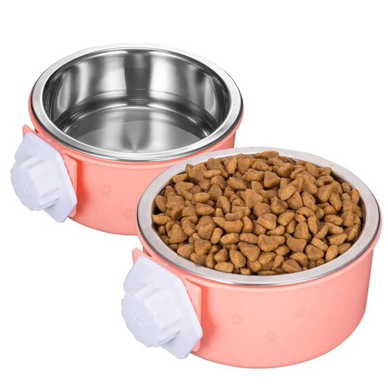Нержавеющая сталь съемный ящик миска для собак, кошек, мелких животных, 14 унций розовый