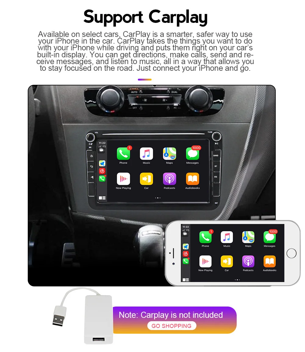 Android 8inch 2din For Seat Leon MK2 2005 2006 2007 2008-2012 Radio GPS Car Multimedia Player BT WIFI carplay DAB+ DVR