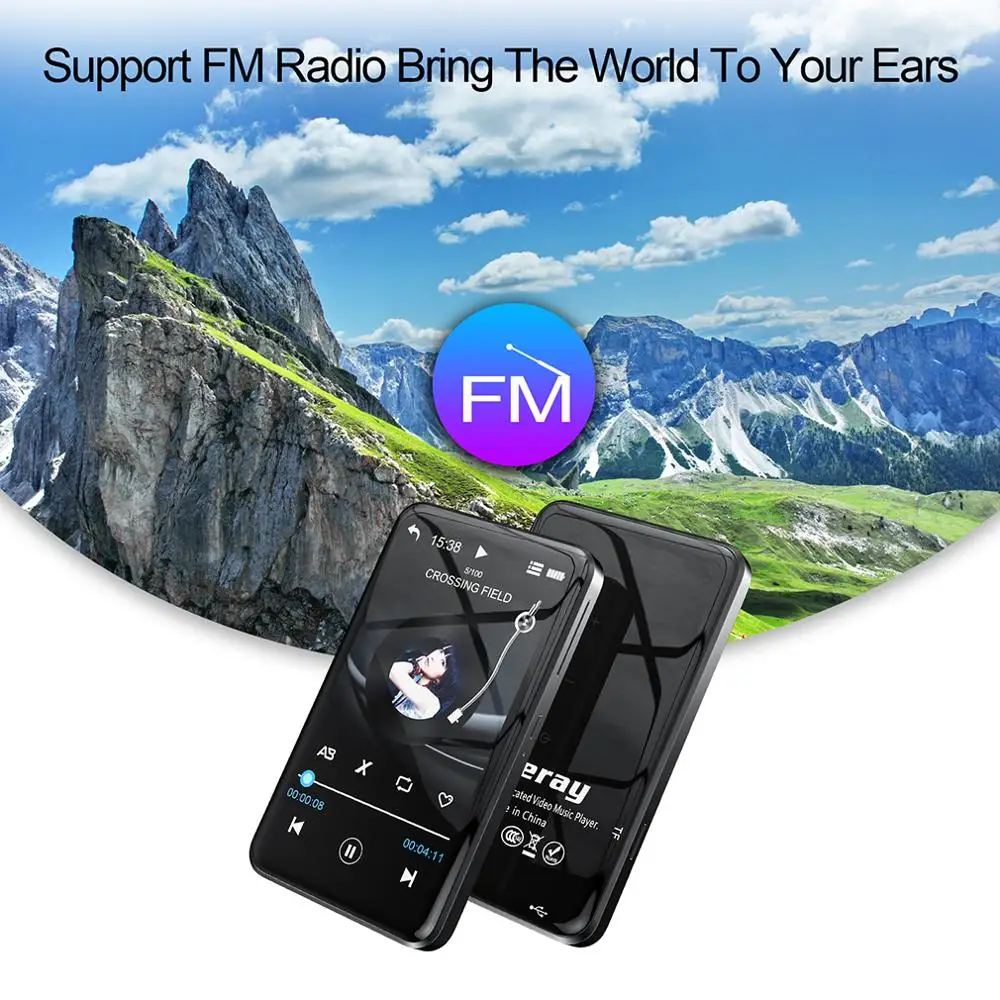Mp3 плеер с сенсорным экраном 8 ГБ и Bluetooth колонкой Hi Fi музыкальный Walkman FM радио