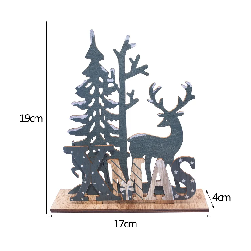 Christmas Wooden Reindeer Xmas Tree Elk Splice Ornament for Christmas Home Decoration New Year Kids Favor Supplies