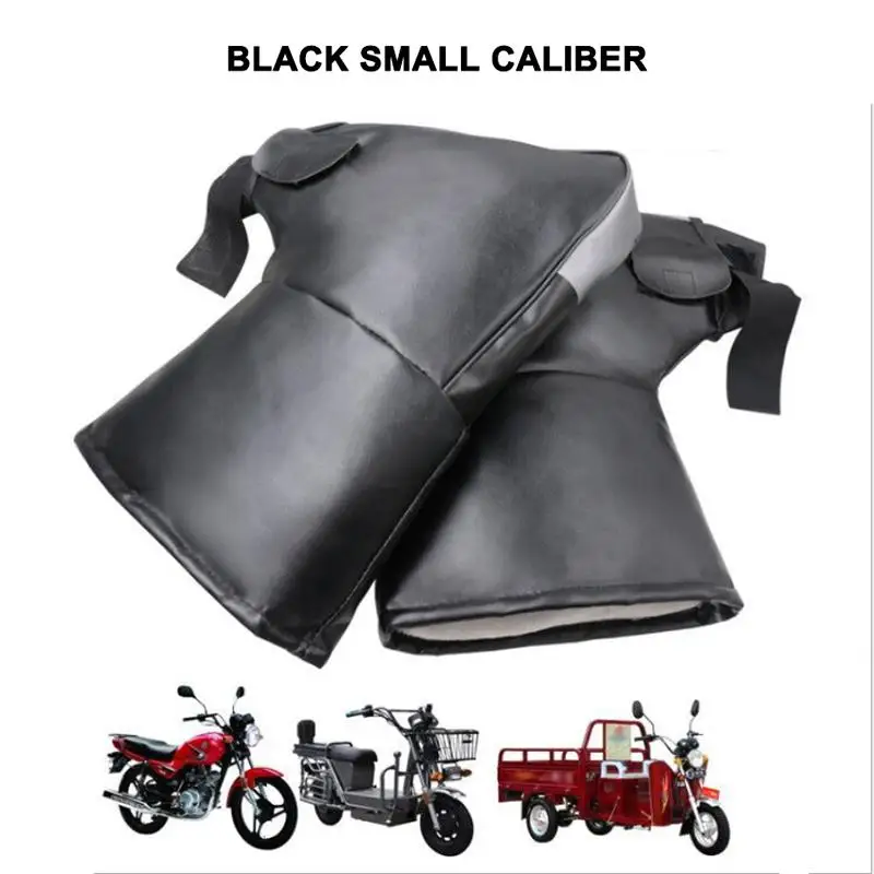 as shown Winter Motorbike Handle Bar Hand Cover Muffs Thermal Motorcycle Handlebar Gloves With Reflective Strip Windproof Waterproof Warm - Цвет: as shown