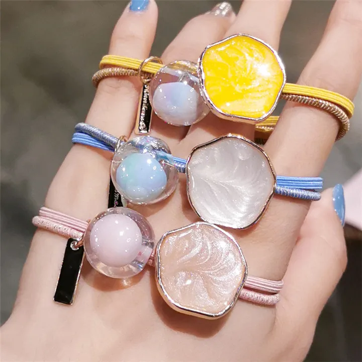 1  Temperament Headwear Drip Hair Ring Flash Diamond Crystal Head Rope Women Hair Accessories Jelly Headband Elastic Rubber Rope