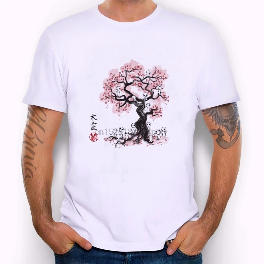 

High Quality The Cheapest Hot Sales Man Boy Men's Tree Ghost Print Cute Pattern Printing Cool Design Casual Loose Tops