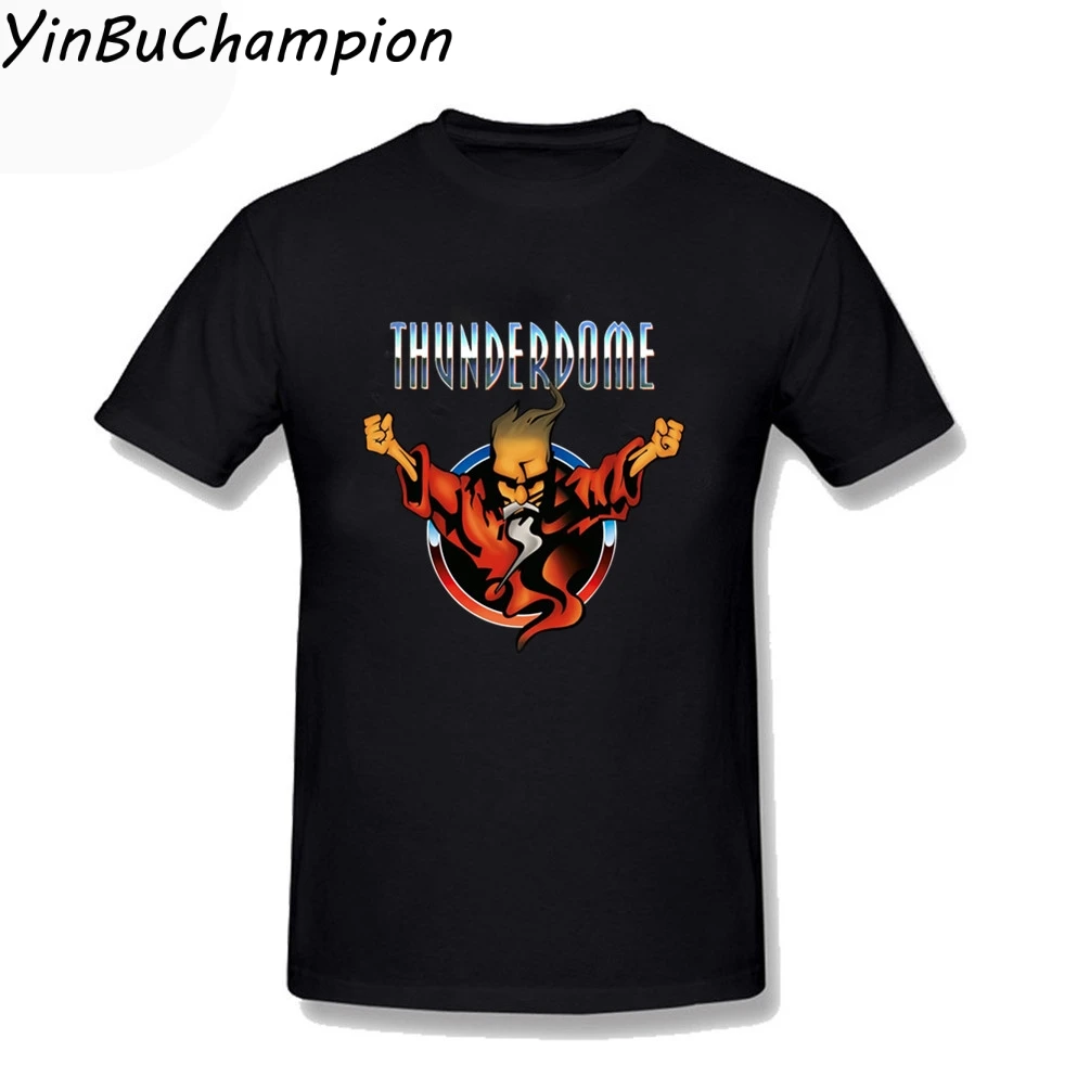 Мужская футболка Thunderdome Hardcore Черная короткая из 100% хлопка с забавным принтом Homme De