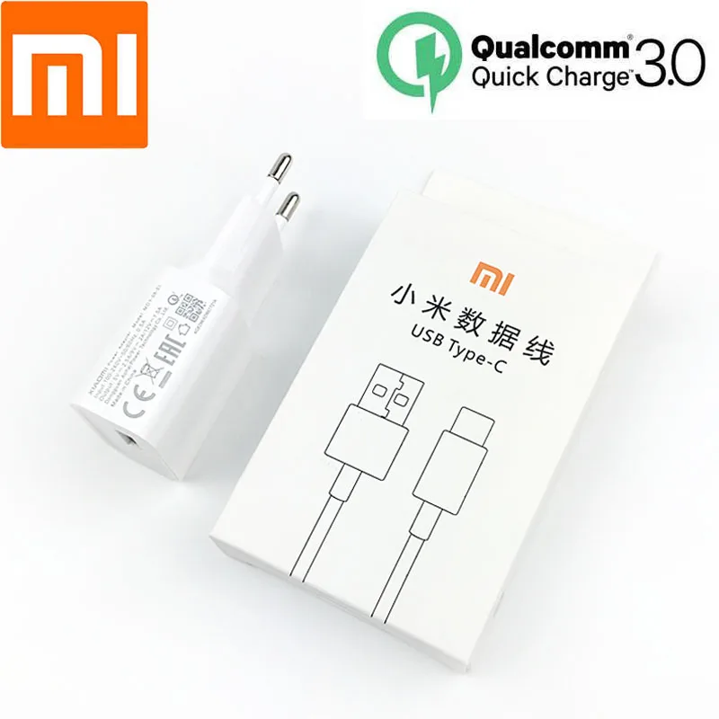 Xiao mi быстрое зарядное устройство QC 3,0 Быстрая Зарядка адаптер питания usb type c кабель для передачи данных для mi 6 8 9t se k20 pro redmi note 7 8 pro