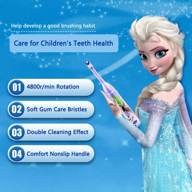 Oral B Kids Electric Toothbrush Soft Bristle Waterproof Powered by 1 AA Battery Gum Care Oral Hygiene Teeth Bush For Children